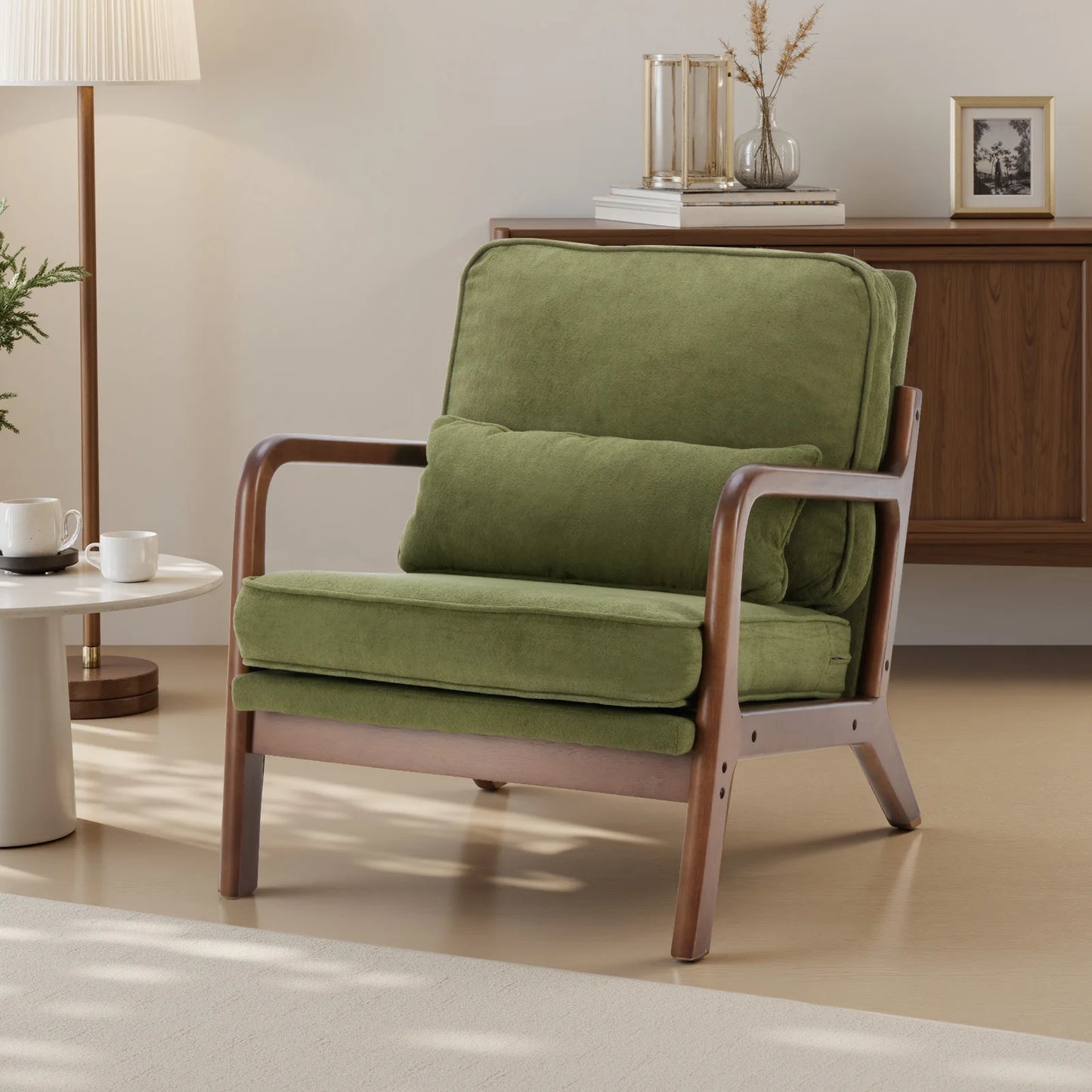Modern Solid Wood Frame Accent Chair