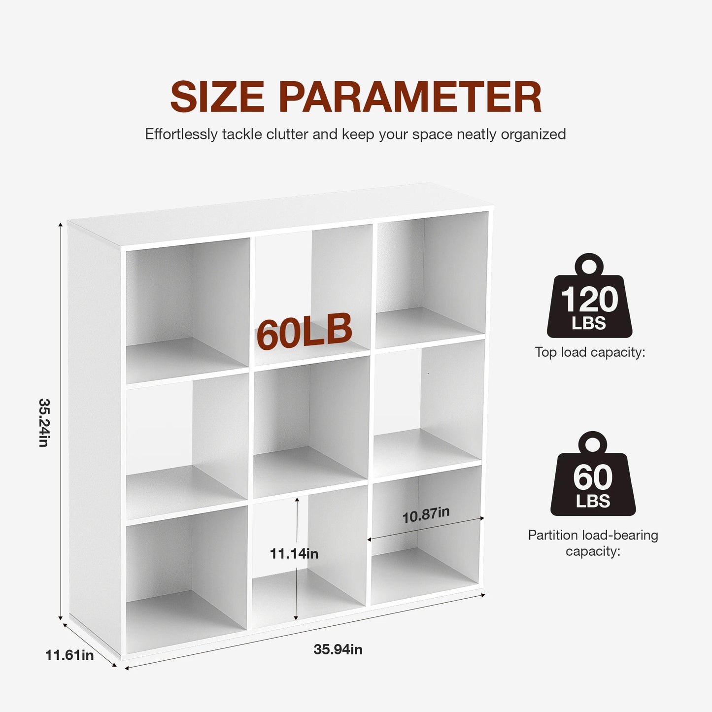 9 Cube Storage Wooden Organizer Shelf Bookcase