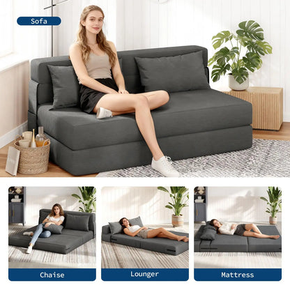 4-In-1 Folding Love Seat Sofa Bed