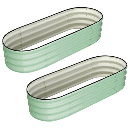 2 - 4.5x2x1ft Oval Galvanized Raised Beds
