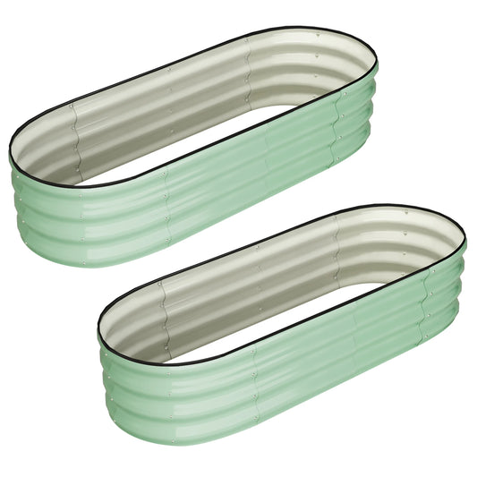 2 - 4.5x2x1ft Oval Galvanized Raised Beds