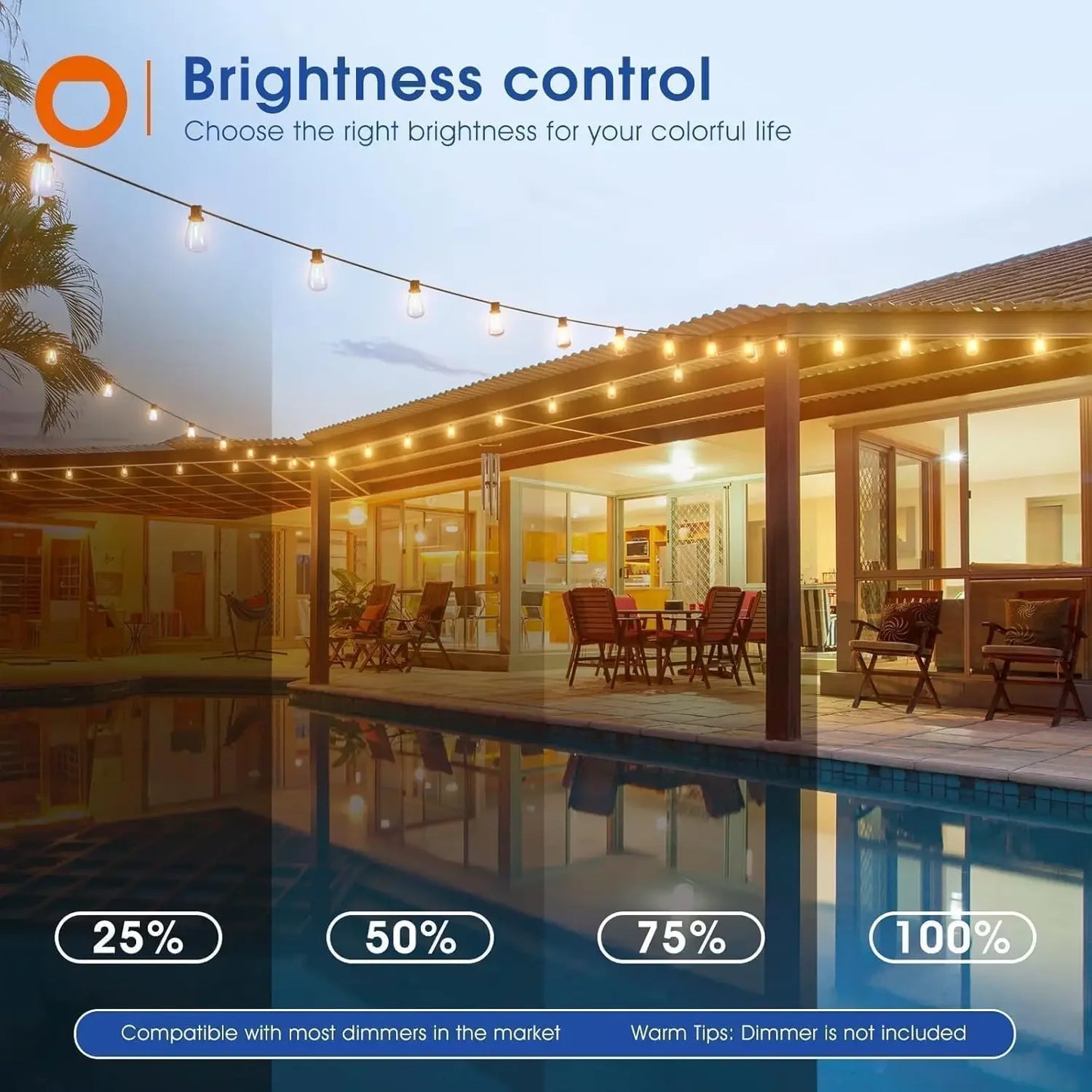 150FT LED Outdoor String Patio Lights