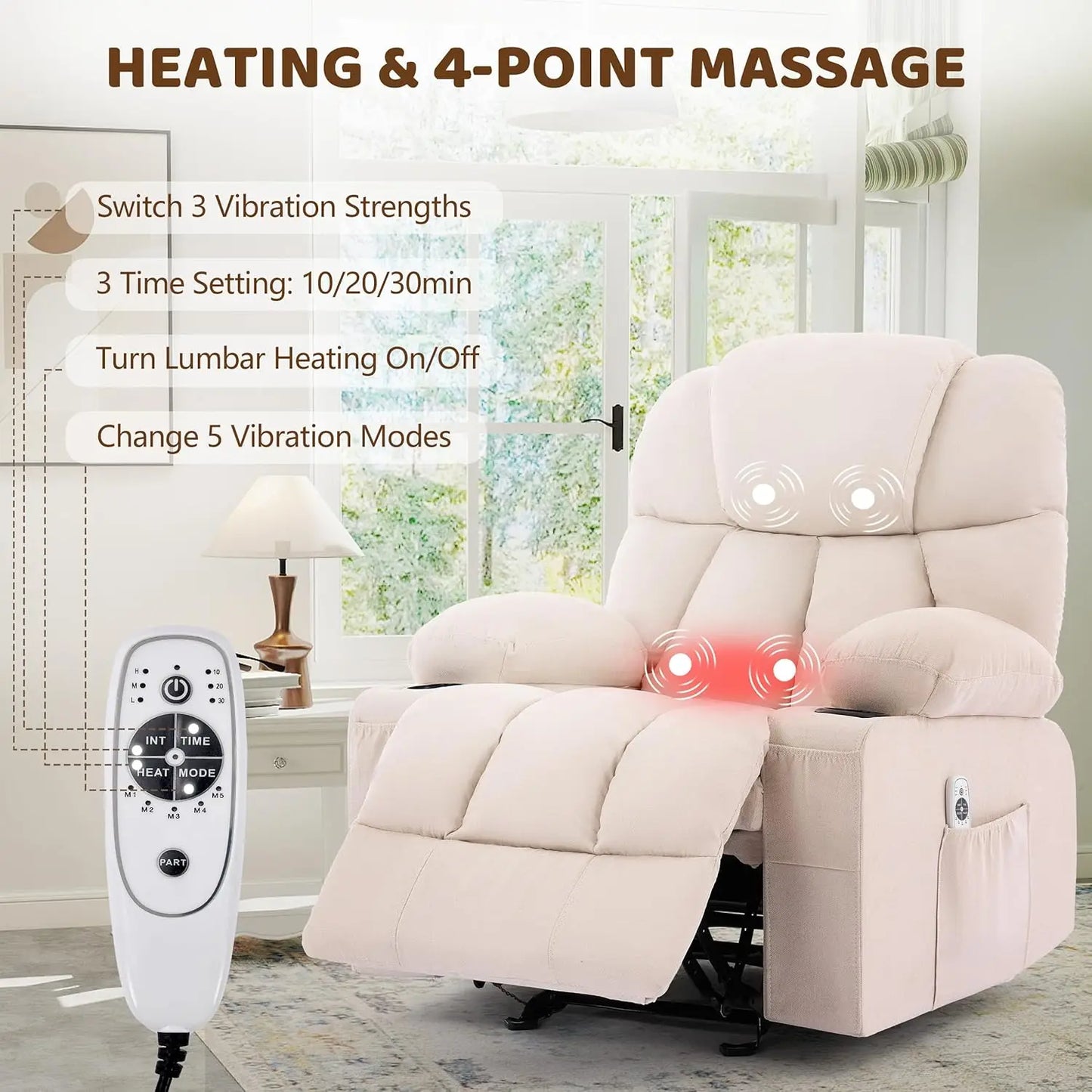 Massage Rocker Recliner Chair with Heat