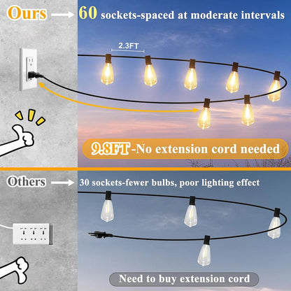 150FT LED Outdoor String Patio Lights