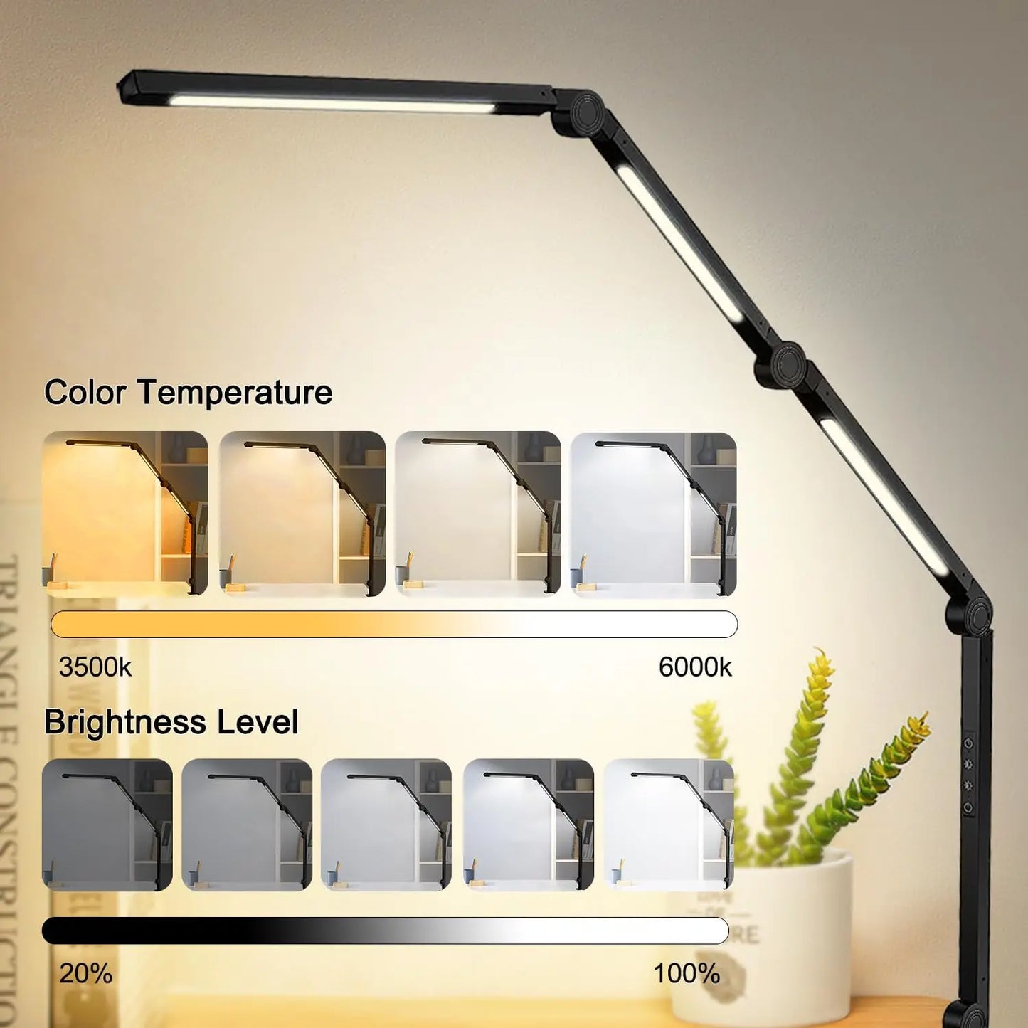 Clamping LED Desk Lamp Flexible 4 sections