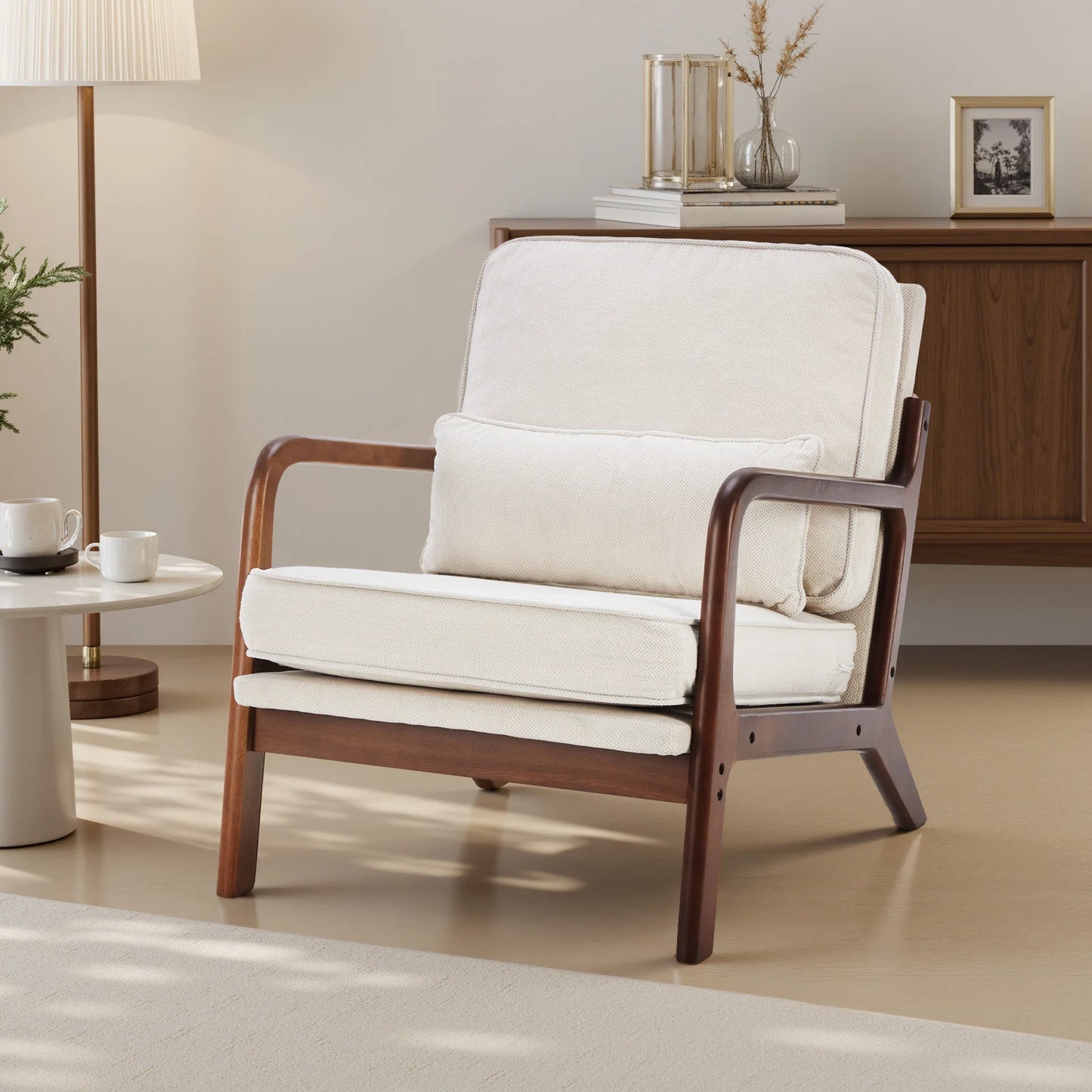 Modern Solid Wood Frame Accent Chair