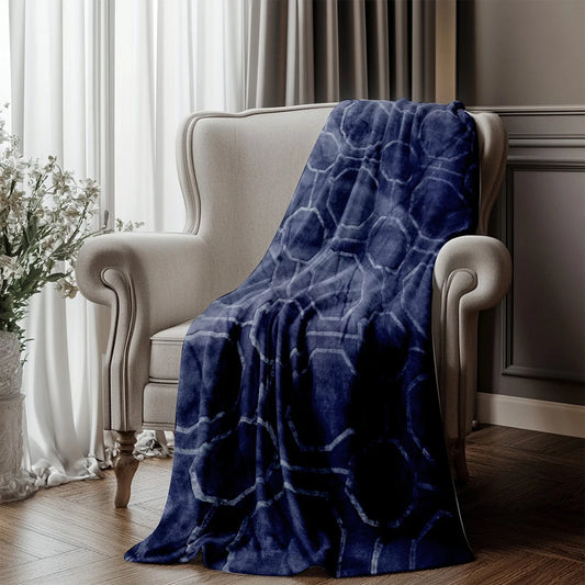 Luxurious Blue Flannel Throw Blanket