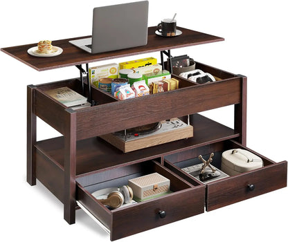 Lift Top Coffee Table with 2 Drawers