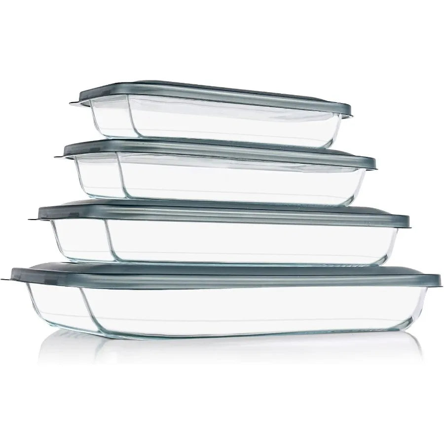 8 Piece Glass Baking Dishes With Lids