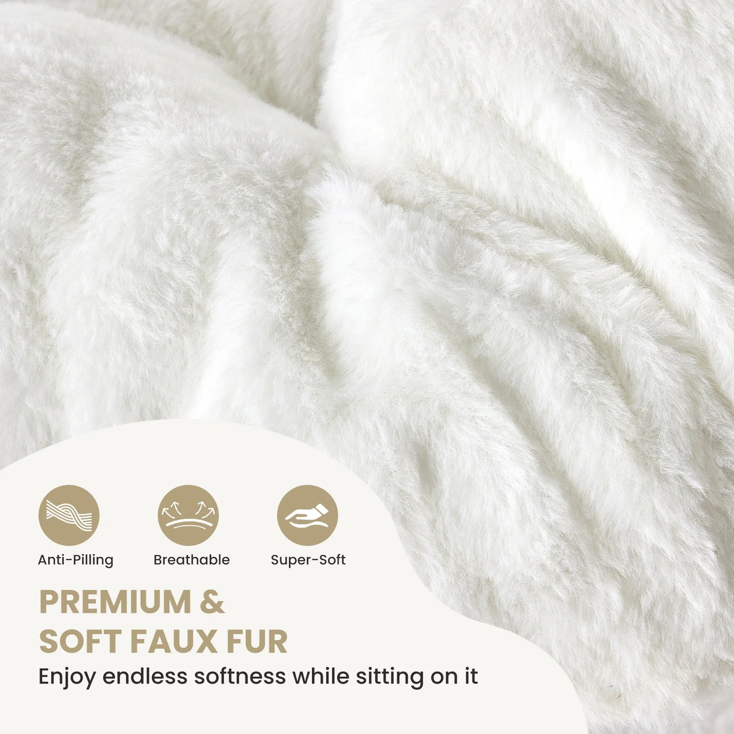 28" Cozy Foldable Faux Fur Saucer Chair