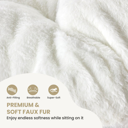28" Cozy Foldable Faux Fur Saucer Chair