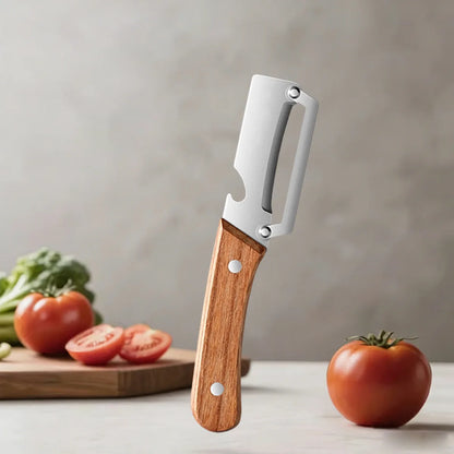 Stainless Steel Vegetable Peeler with Wooden Handle