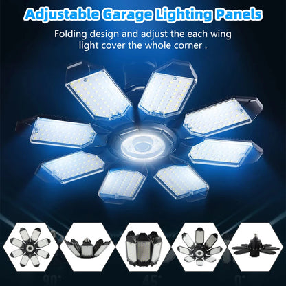 200W Adjustable Multi Panel LED Garage Light
