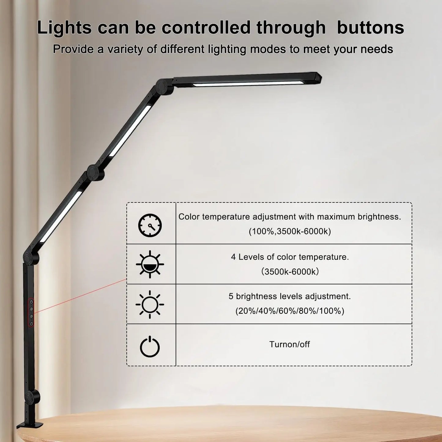 Clamping LED Desk Lamp Flexible 4 sections