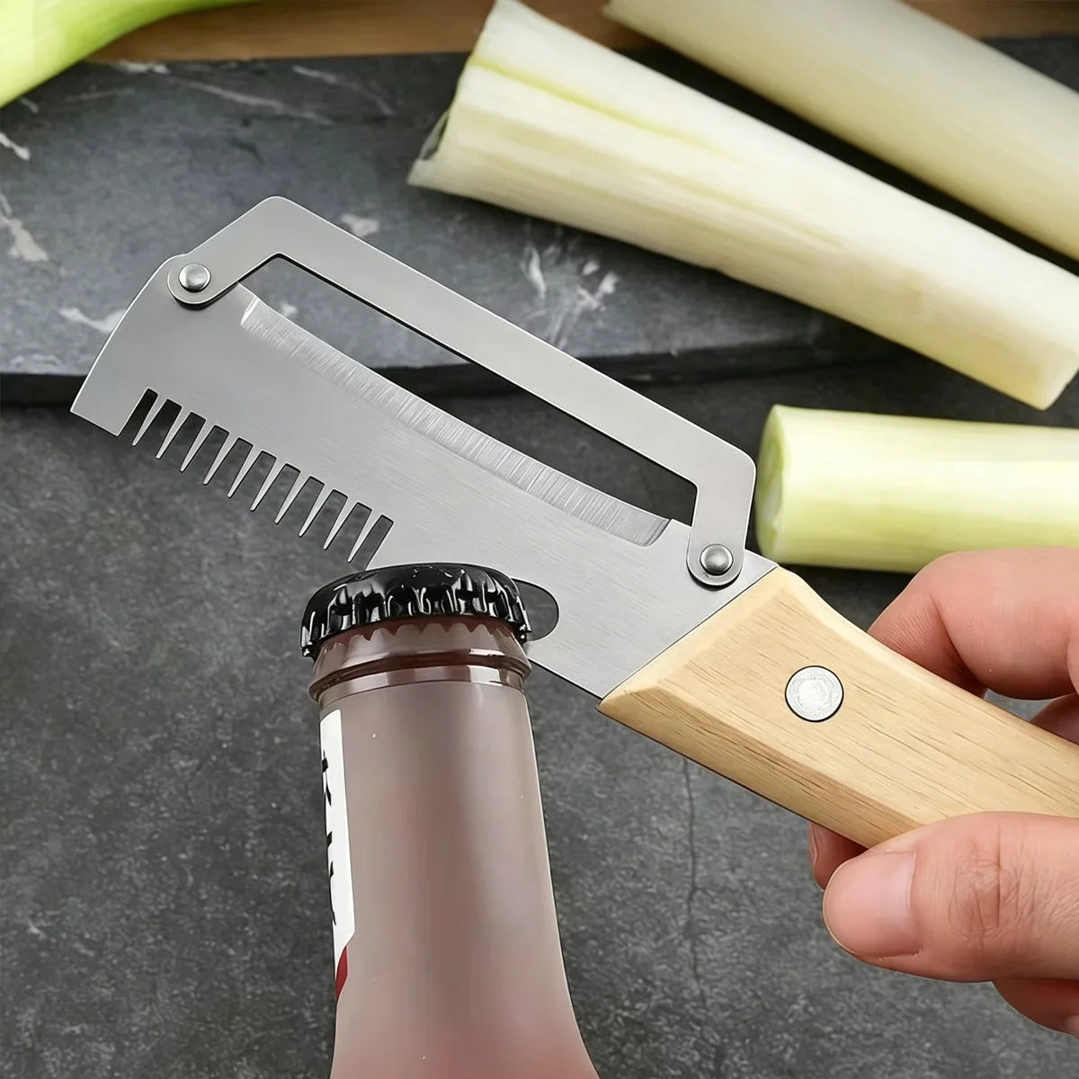Stainless Steel Vegetable Peeler with Wooden Handle