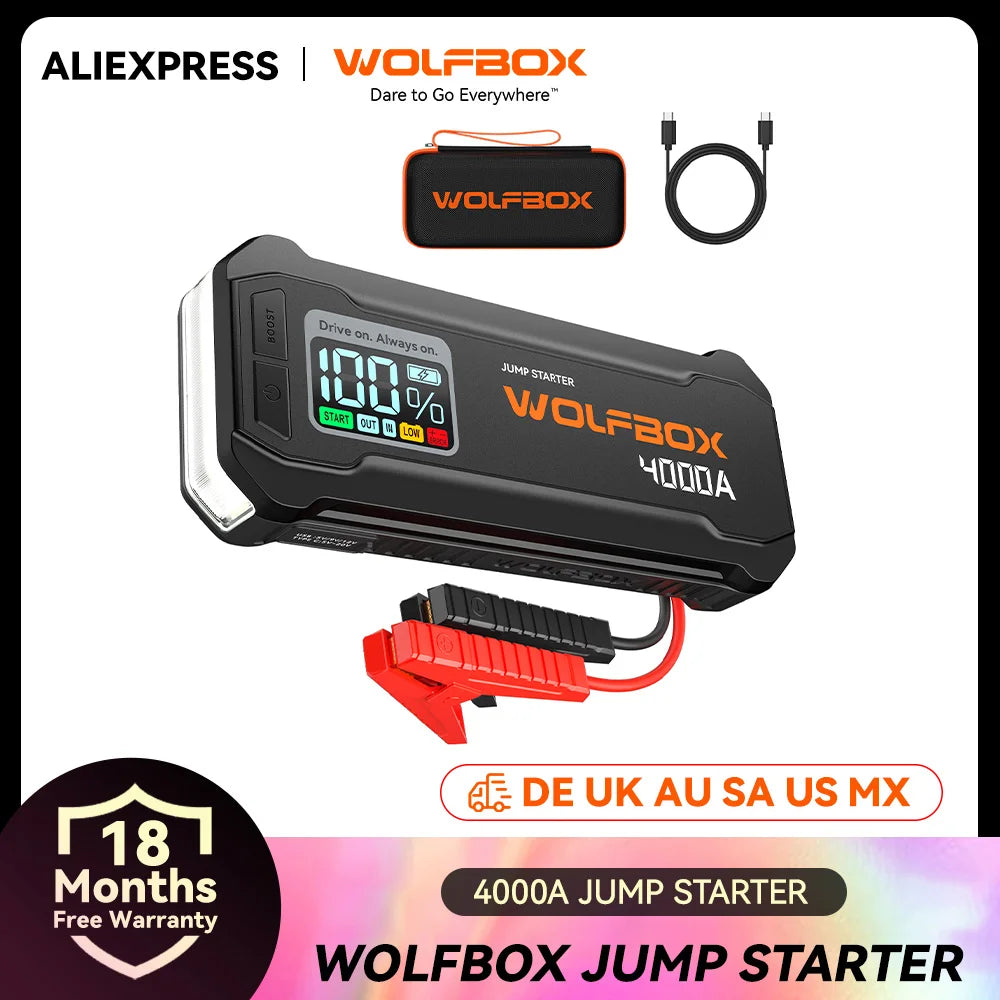4000A Portable Jump Starter Battery Pack