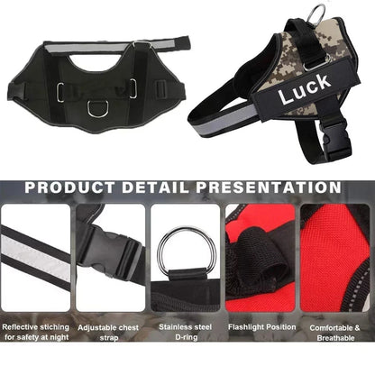 Personalized NO PULL Reflective Breathable Dog Harness