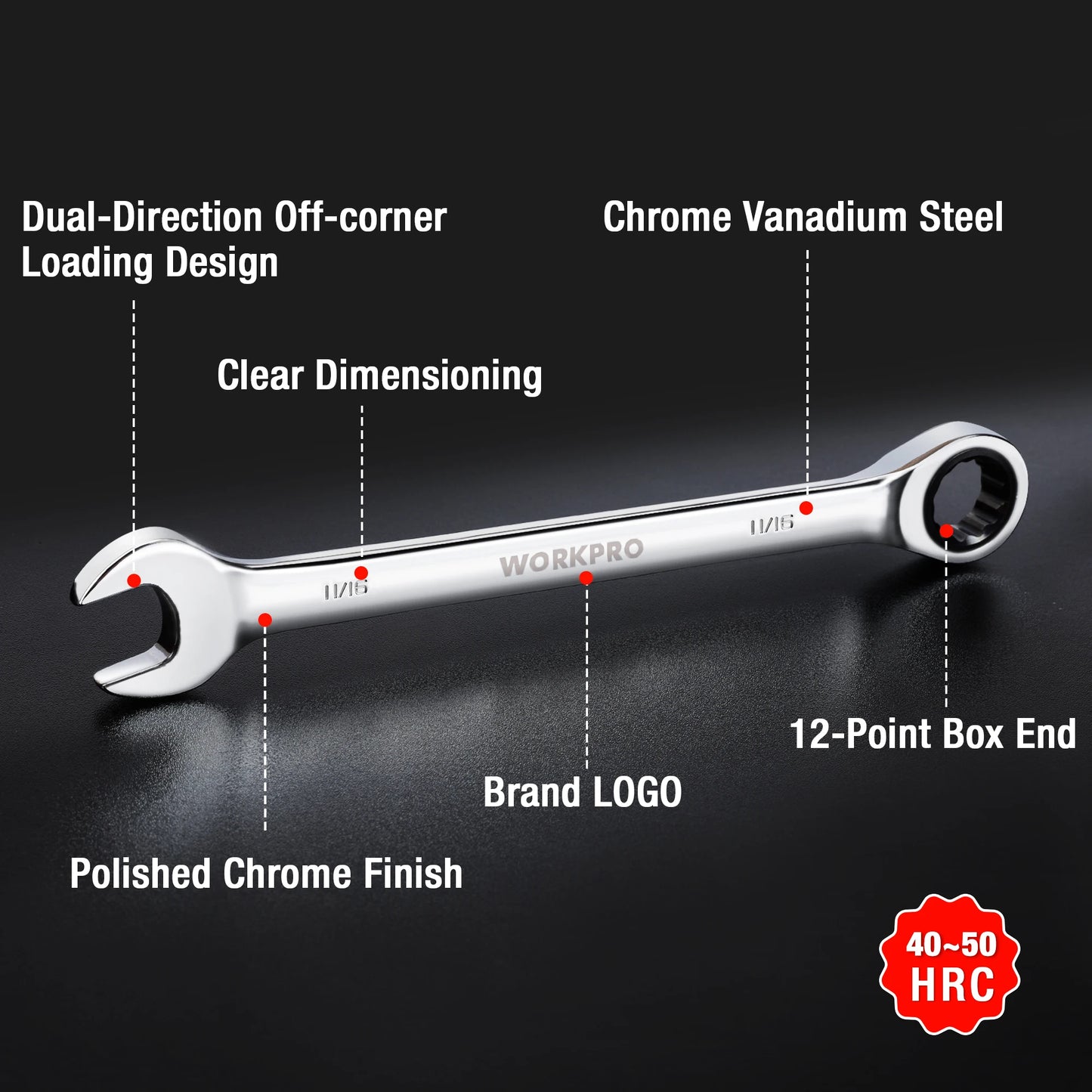 21pc Ratcheting Open End Wrench Set