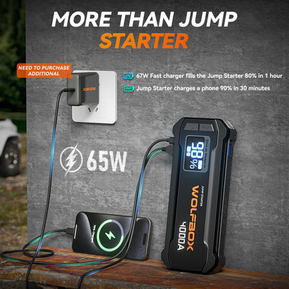 4000A Portable Jump Starter Battery Pack
