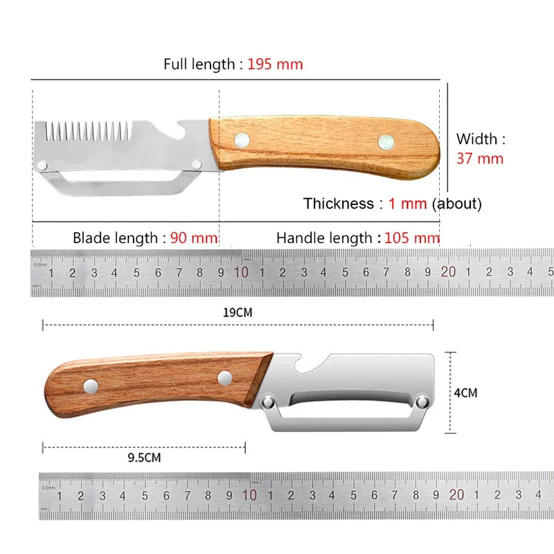 Stainless Steel Vegetable Peeler with Wooden Handle