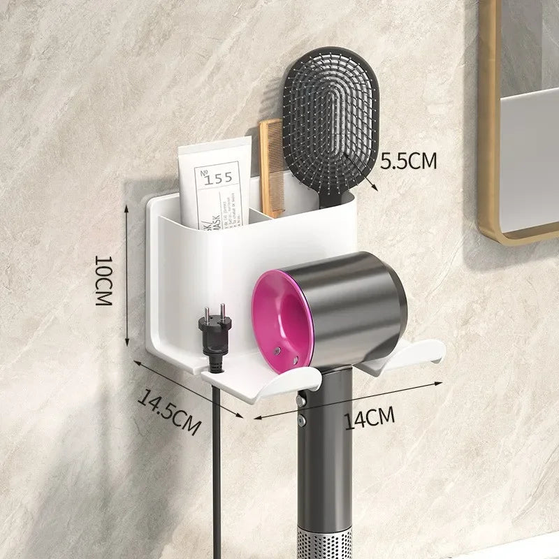1pc Wall Mounted Hair Dryer Holder