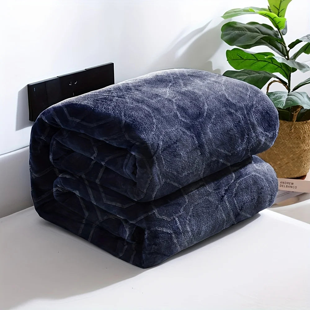 Luxurious Blue Flannel Throw Blanket