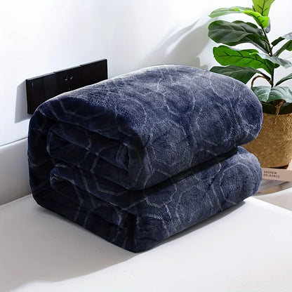 Luxurious Blue Flannel Throw Blanket