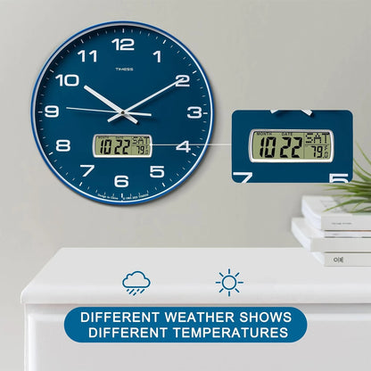 Calendar And Temperature Wall Clock