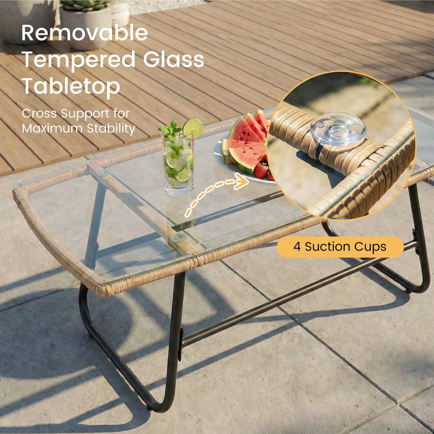 Outdoor 4 Piece Wicker Patio Furniture Set