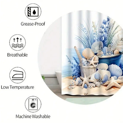 1/3/4pcs 3D Shell Print Bathroom Set
