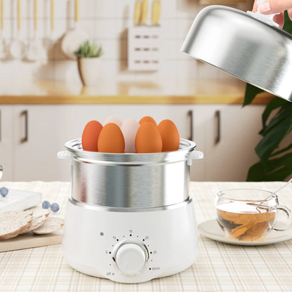 Egg Cooker with Timer - 14 Egg Capacity Electric Steamer for Hard Soft Boiled, Poached, Scrambled Eggs & Omelets, Auto Shut Off