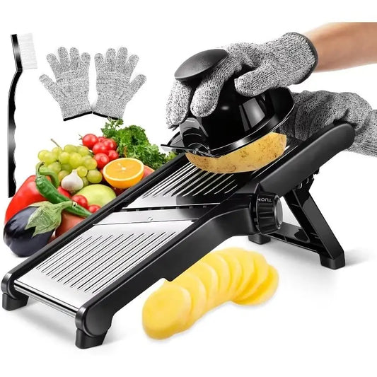 Stainless Steel Mandolin Slicer with 5 Blades