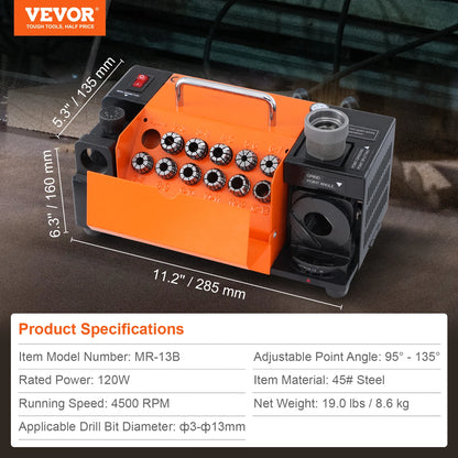 3-13mm Portable Drill Bit Sharpener