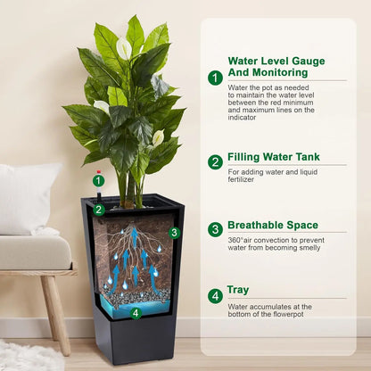 2 PCS 22.4" Indoor ＆ Outdoor Taper Planter