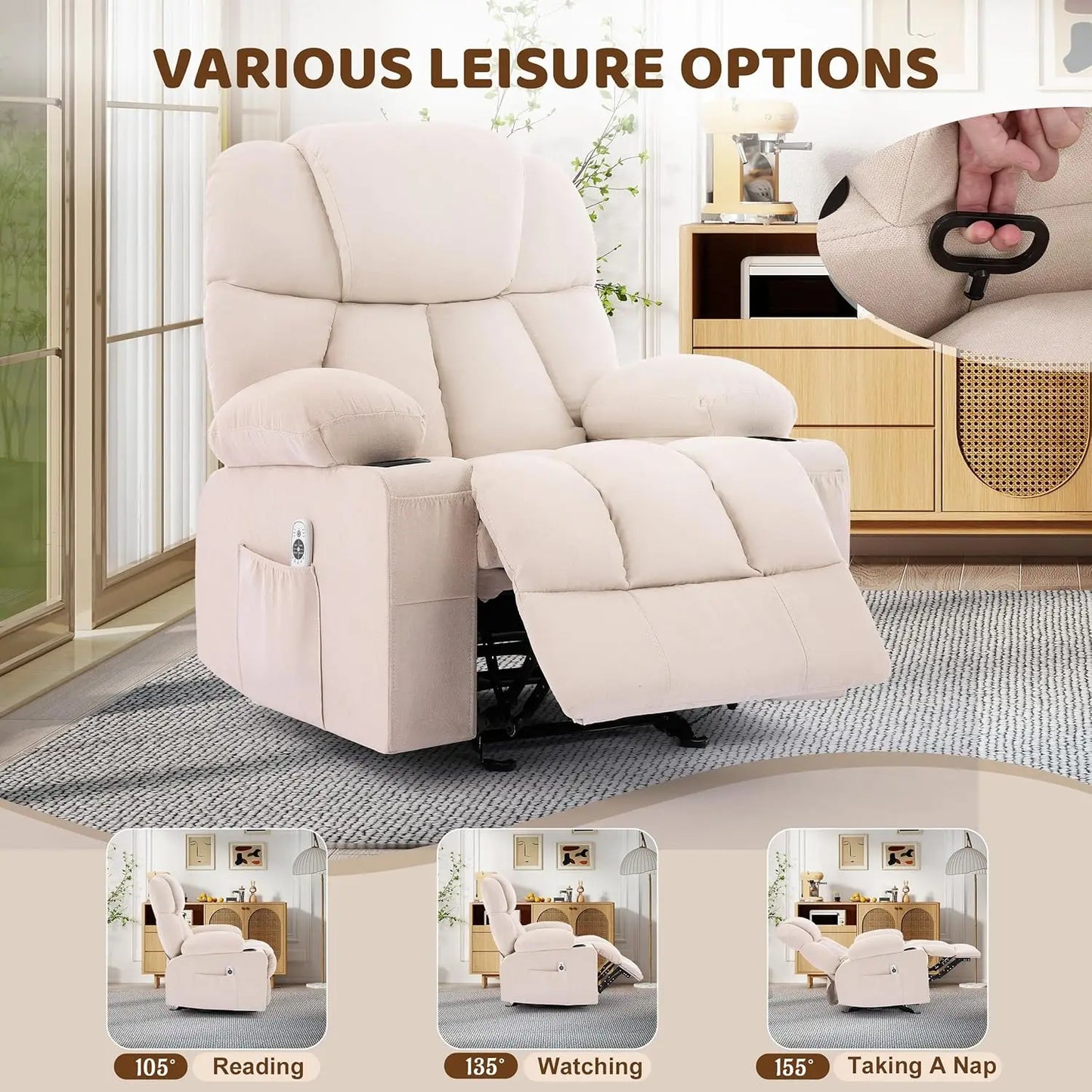 Massage Rocker Recliner Chair with Heat
