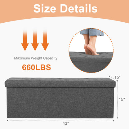 Folding Storage Ottoman