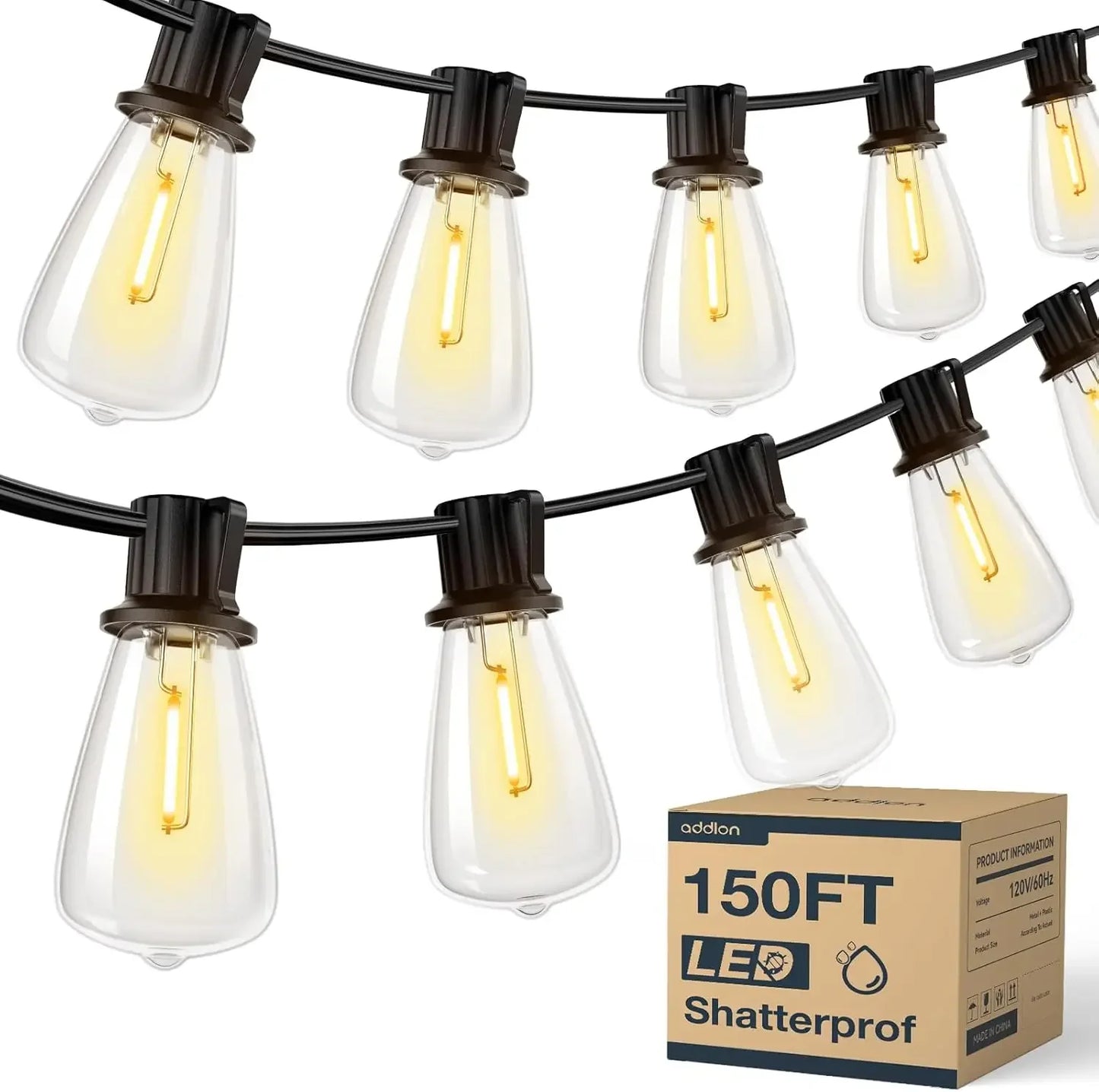 150FT LED Outdoor String Patio Lights