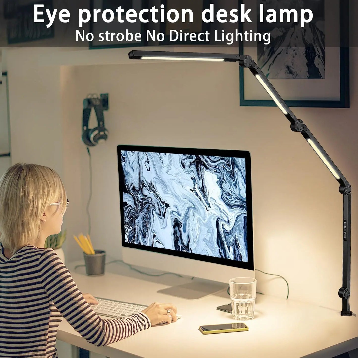 Clamping LED Desk Lamp Flexible 4 sections