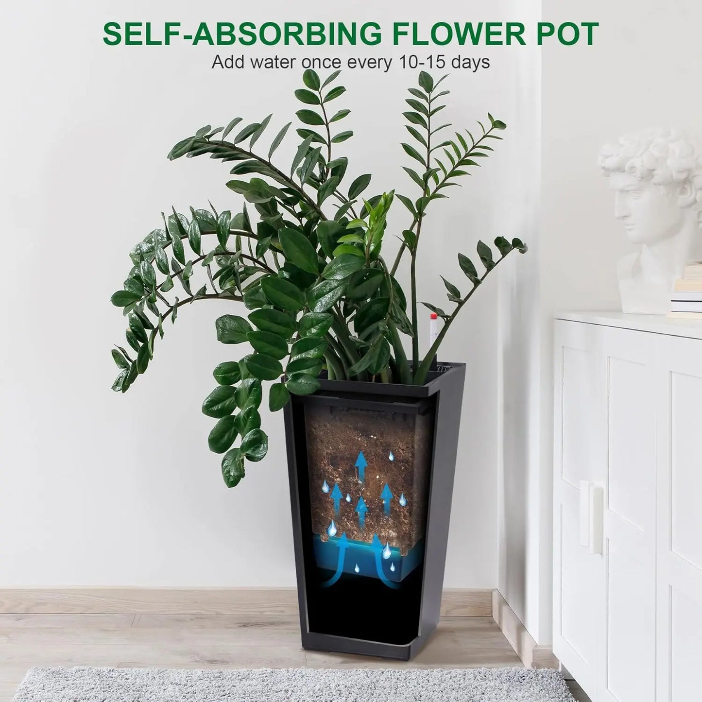 2 PCS 22.4" Indoor ＆ Outdoor Taper Planter
