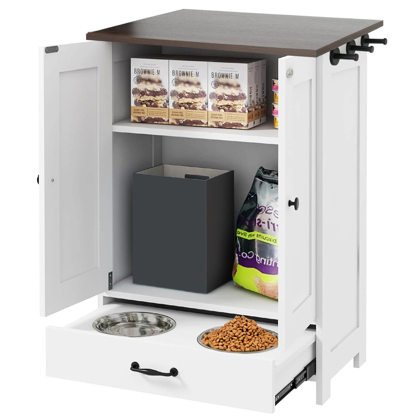 Hide Away Pet Feeding/Food Storage Cabinet