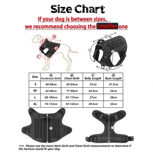 Tactical Dog Harness Collar Leash