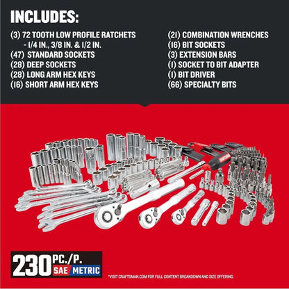 230 Pcs Mechanics Tool Set