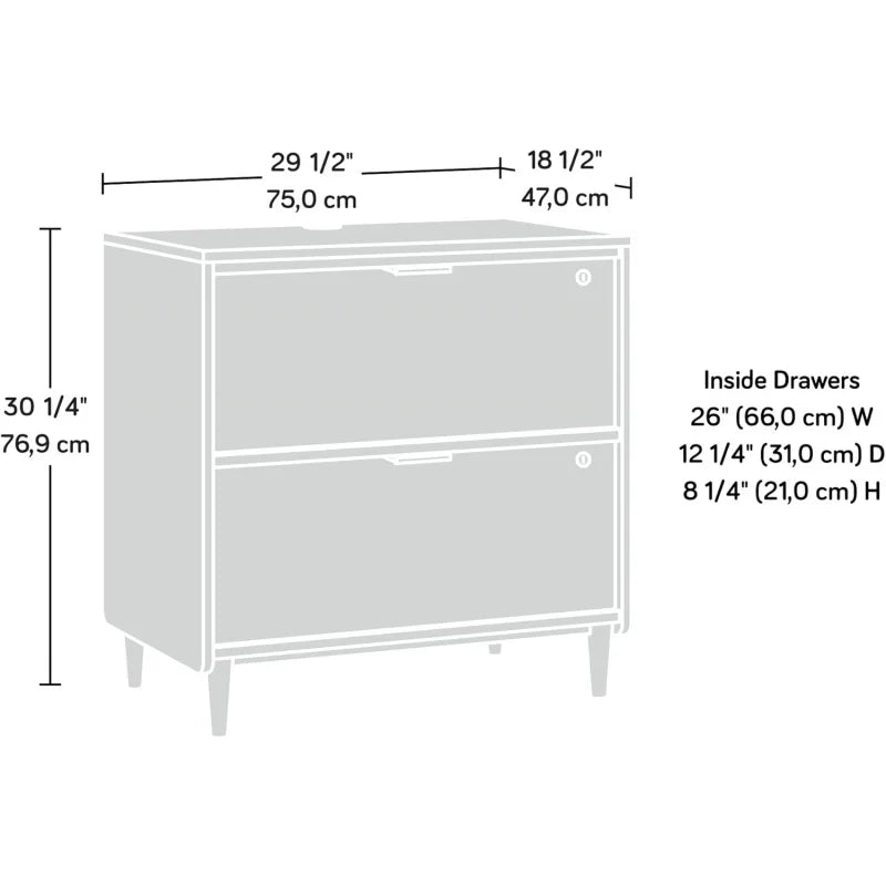 Grand Walnut Lateral File Cabinet