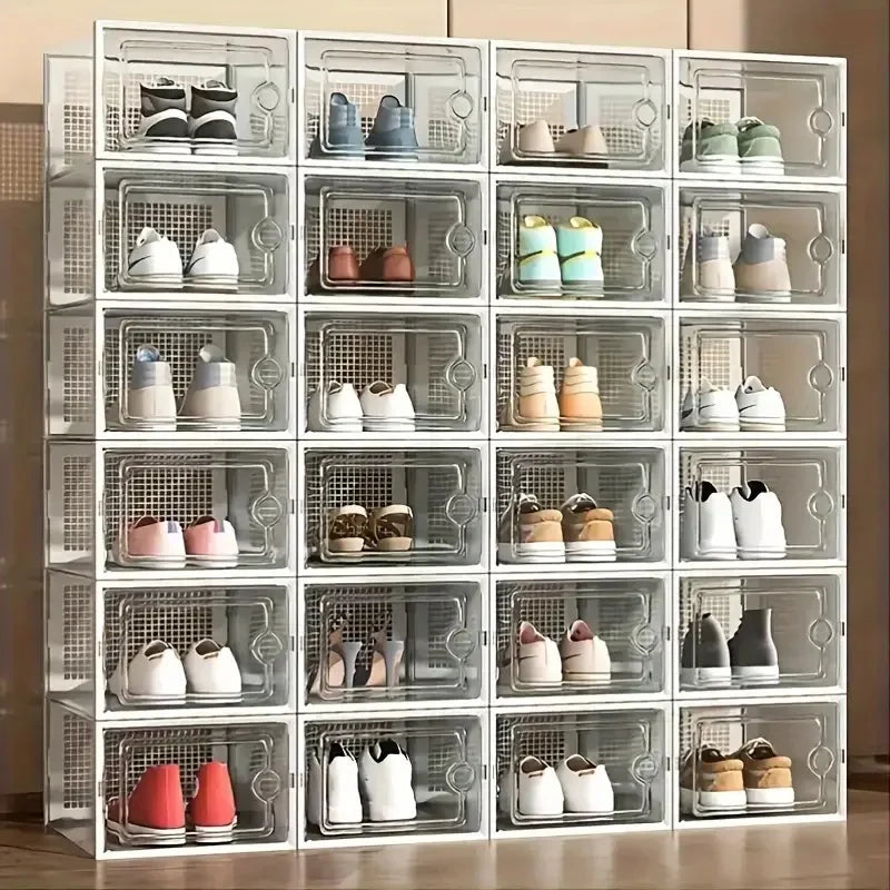 Large Stackable Plastic Shoe Storage Boxes