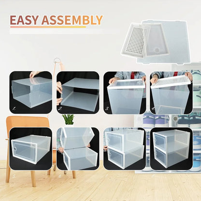 Large Stackable Plastic Shoe Storage Boxes
