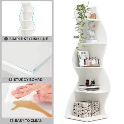 Modern 5-Tier Corner Shelf