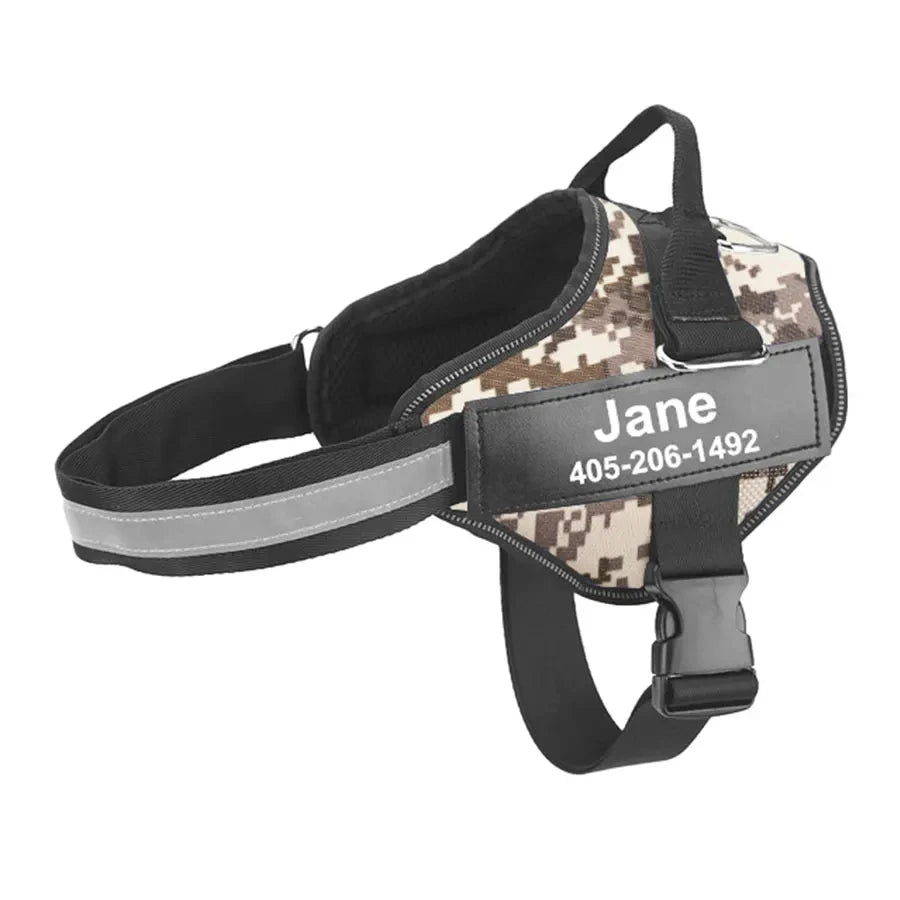 Personalized NO PULL Reflective Breathable Dog Harness