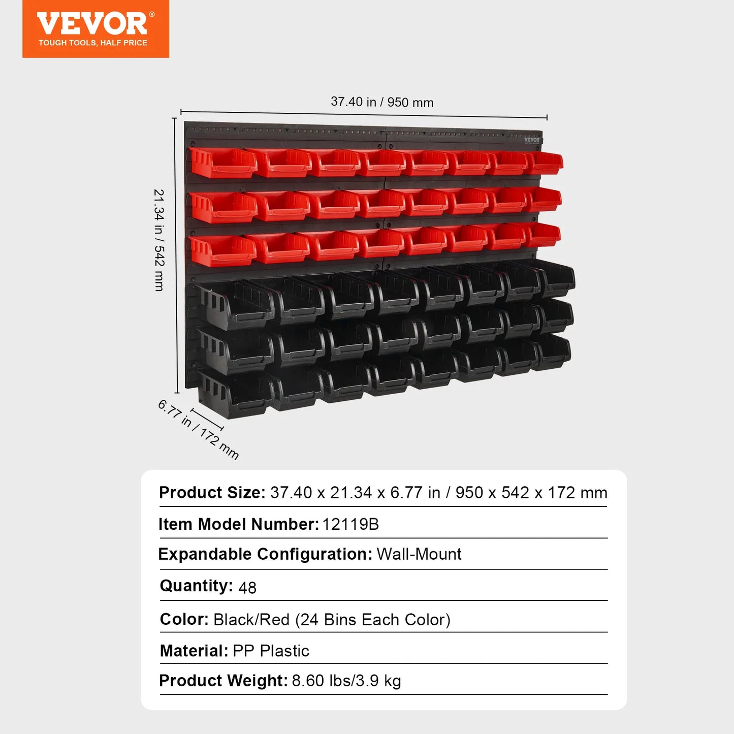 Wall Mounted Parts Storage Bins