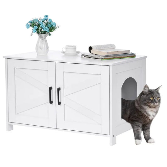 Wooden Cat Litter Box Enclosure