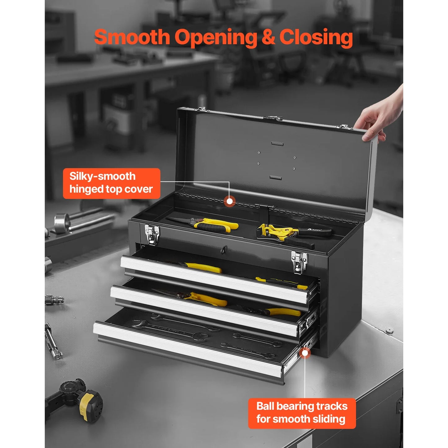 20in 3-Drawer Metal Tool Box